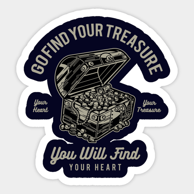 Go Find Your Treasure Sticker by lionkingdesign